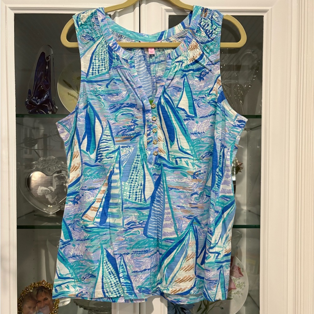 Lilly Pullitzer Sailboat Print Tank Top